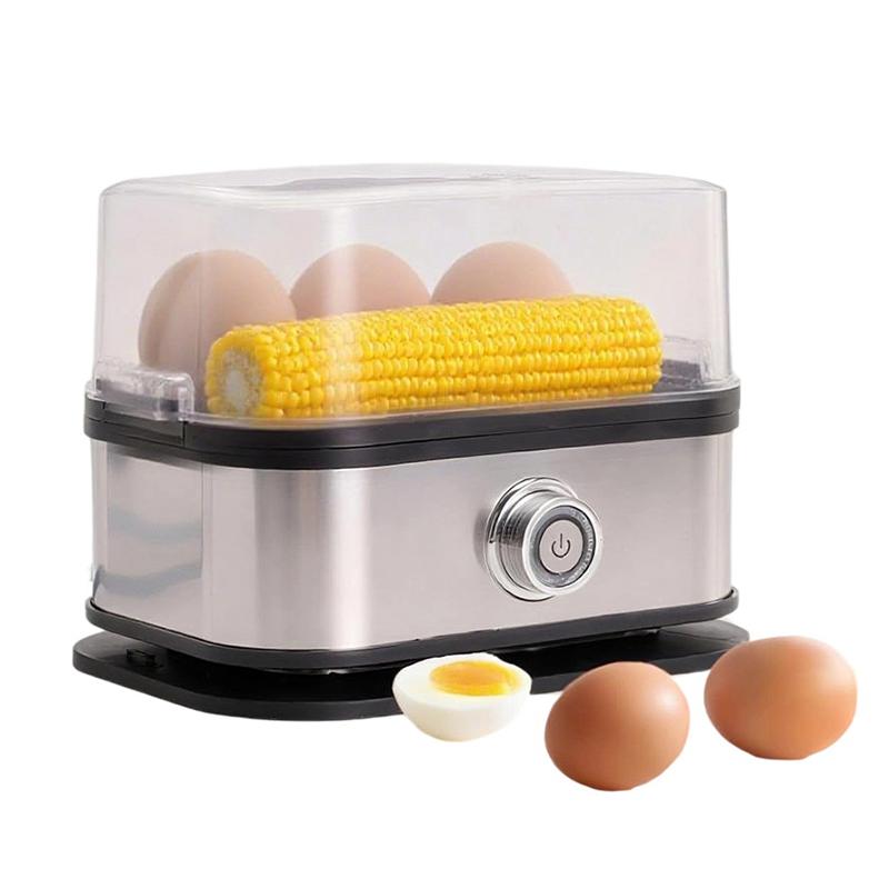 Stainless Steel Egg Cooker With Auto Shut Rapid Eggs Cooker Electric 6 Egg Capacity Boiled Corn And Potatoes Egg Boiler