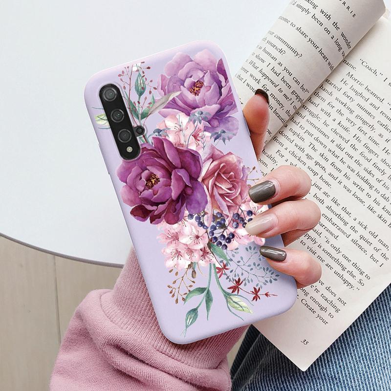 Flowers Funda For Huawei Nova 5T Capa NOVA5T 5 T Phone Case Soft Silicone Cute Cat Bear Back Cover For Nova5 T Coque Bag Fashion