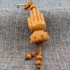 3D Carved Mahogany Pixiu Gourd Keychain Pendant