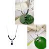 Steel Industrial Geometric Pendant Necklace For Men Women Minimalist Lock Design