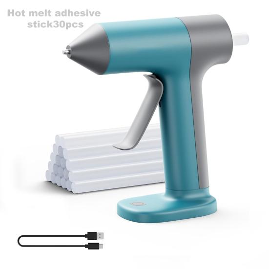 Kabelloser Heißkleberbrenner mit 30 Stück Stäben 30s Vorheizen Automatische Abschaltung