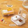 3-in-1-Pillenteiler, Aufbewahrungsbox für Tabletten, feuchtigkeitsbeständig, tragbare Größe, transparent, multifunktionale Pillentragetasche