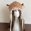 Winter Hat with Cartoon Deer Ears Plush Lining Ear Protection Hat Thickened Warm Adjustable Fit Leg Warmers Winter Wear