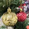 6Pcs/box Electroplated Christmas Tree Hanging Ball Embossed Christmas Ball Ornament  Navidad