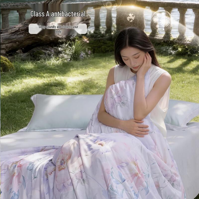 FUANNA Washable Tussah Silk Summer Quilt