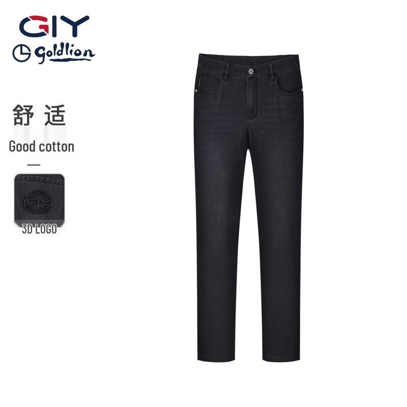 Goldlion GY Men s Summer Straight-Leg Breathable Denim Jeans 30