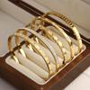 Greatera Trendy Gold Plated 316L Stainless Steel Bangles Bracelets for Women Delicate Cubic Zirconia Bracelet Party Jewelry