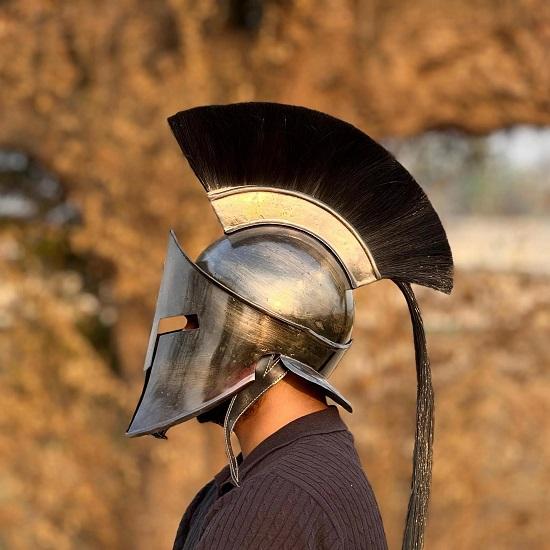 Movie King Leonidas Helmet  King of Sparta Leonidas Black Medieval Knight Blackened  Best Gift For Him