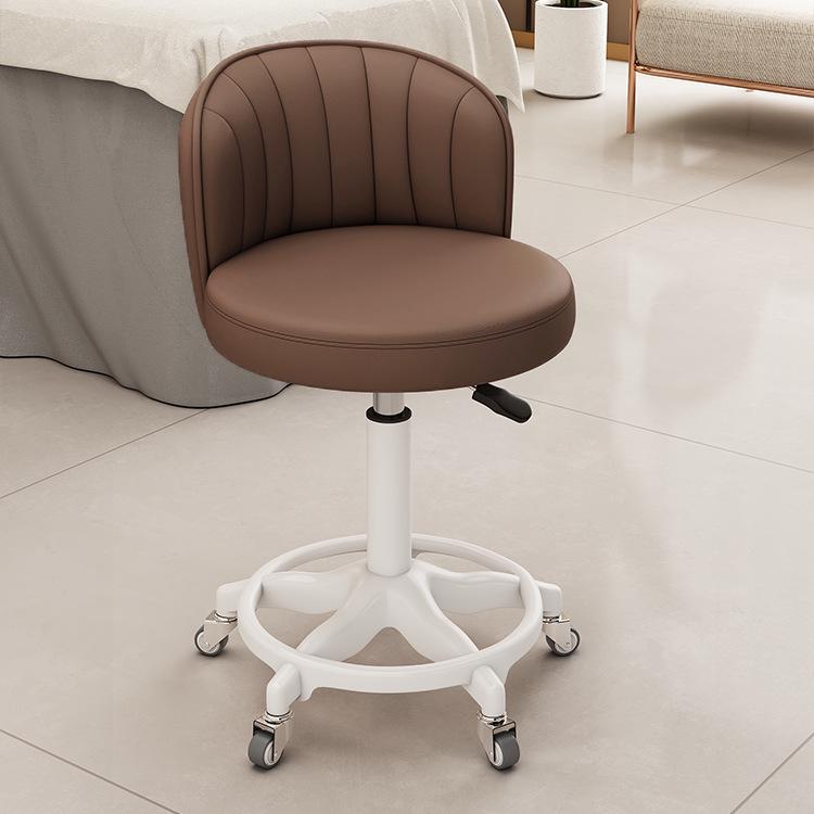 Beauty Rotating Stool with Backrest - Makeup/Barber/Dressing Table Chair with Casters