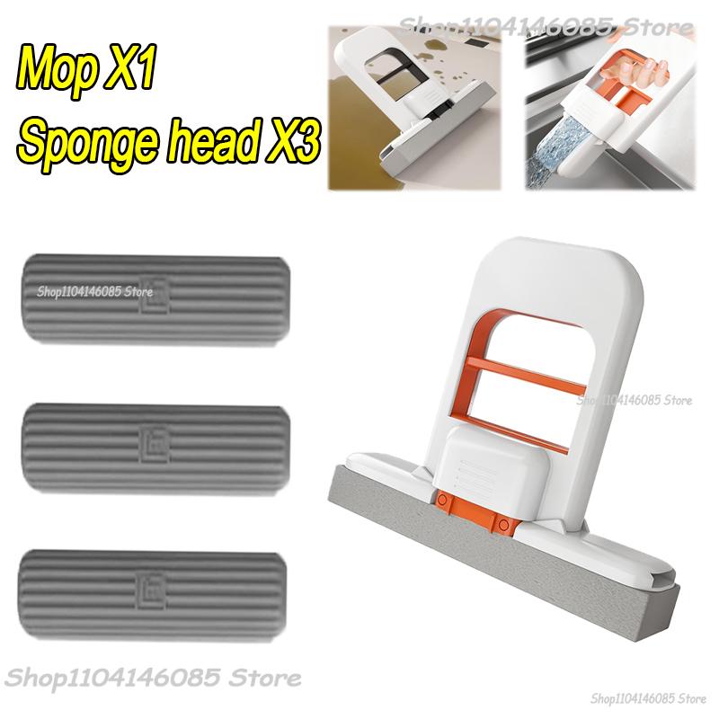 Portable Handheld Cleaning Mop Mini Foldable Desktop Mop Home Replacement for Bathroom Kitchen Desktop Glass Living Room Car