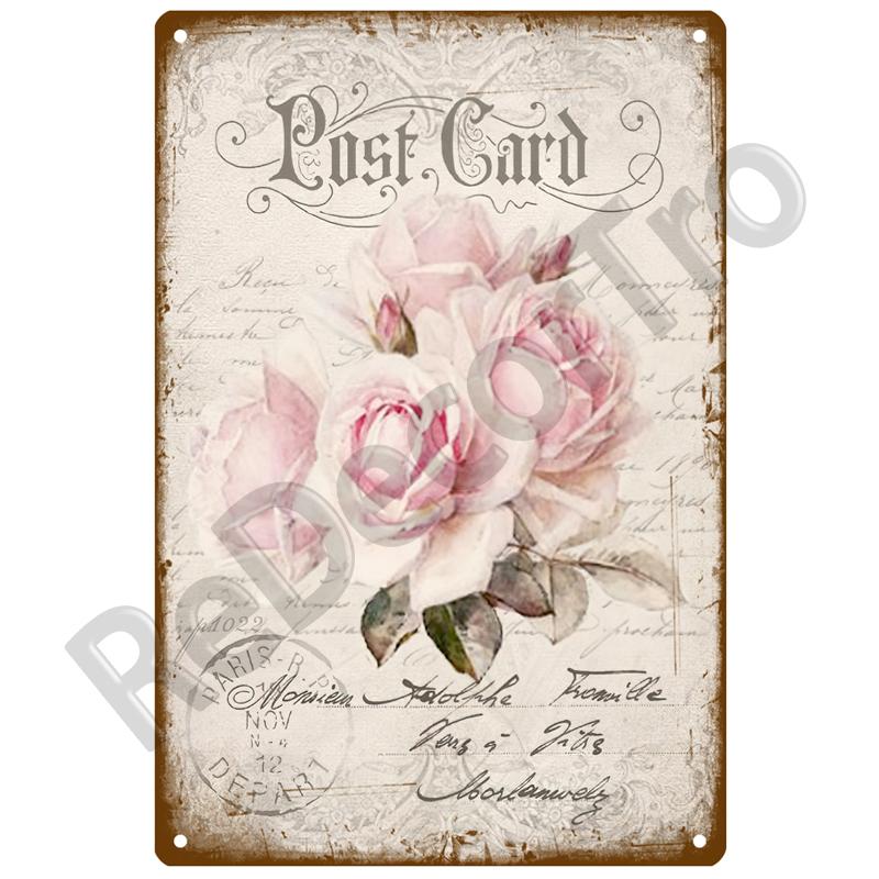 Lavender Metal Sign Plaque Vintage Flowers Tin Sign Wall Decoration For Room Art Garden Kitchen Home Living Room Iron Painting