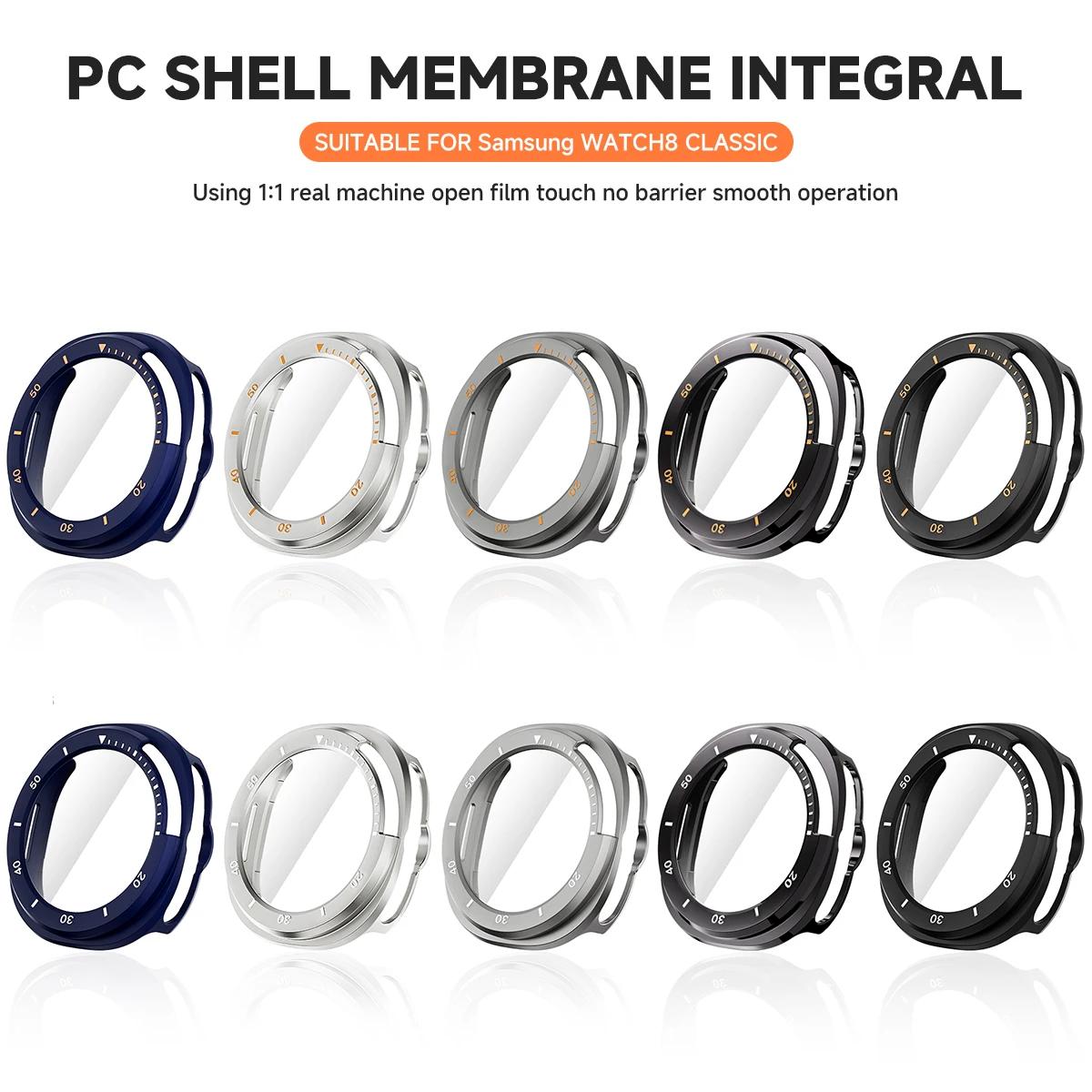 Custodia per Samsung Galaxy Watch 8 Classic Accessori Pellicola Protettiva in Vetro Temperato Bumper Galaxy Watch 8 Classic 46mm Copertura in PC