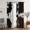 2pcs Cowhide Patterned Curtains, Design for Living Room Bedroom Home Window Decoration, Rod Pocket Curtains