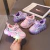 Cartoon Cat Light-Up Sports Shoes for Girls & Toddlers - Breathable Mesh, Trendy Spring & Autumn Design
