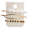 Faux Pearl Hair Clips Set Non-slip Geometric Barrettes Fringe Pin Gift for Girls Women Type 5