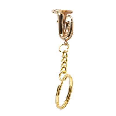 Breloc tuba din alama Brelocuri instrument muzical auriu in miniatura pentru ziua de absolvire