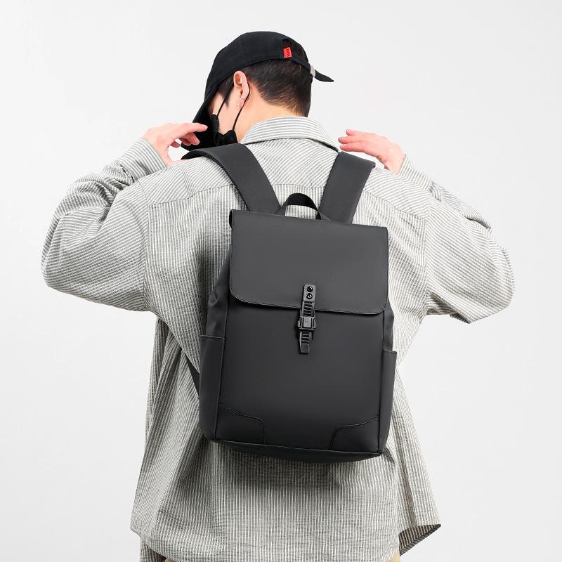 Schoolbag New Men's Casual Backpack Fashion Backpack Simple Casual Solid Color Backpack Men's Personalized Computer Bag Japan and Korea