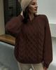 2026 sweater women's crew neck twist pullover autumn and winter lazy wind loose thickened twisted knitted sweater foreign trade women