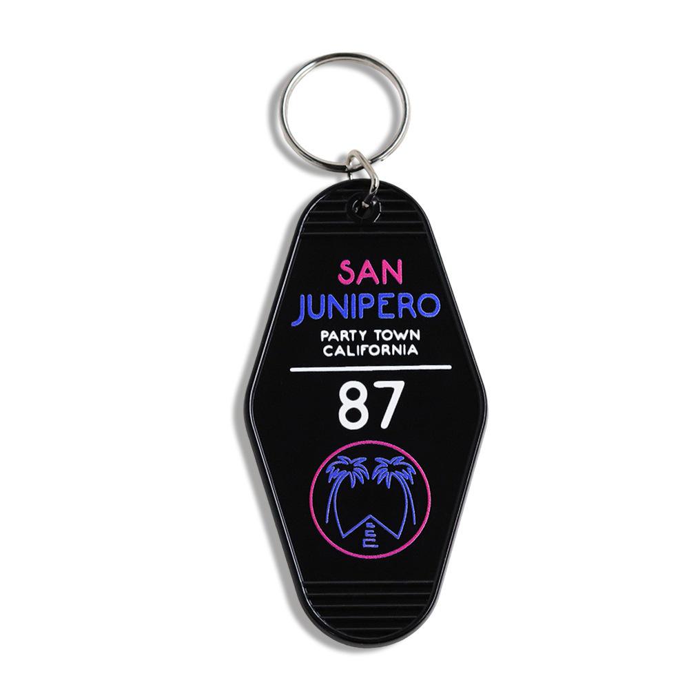 Modern Minimalist Motel Hotel Key Tag Keychain - Fan Gift & Backpack Decoration Pendant