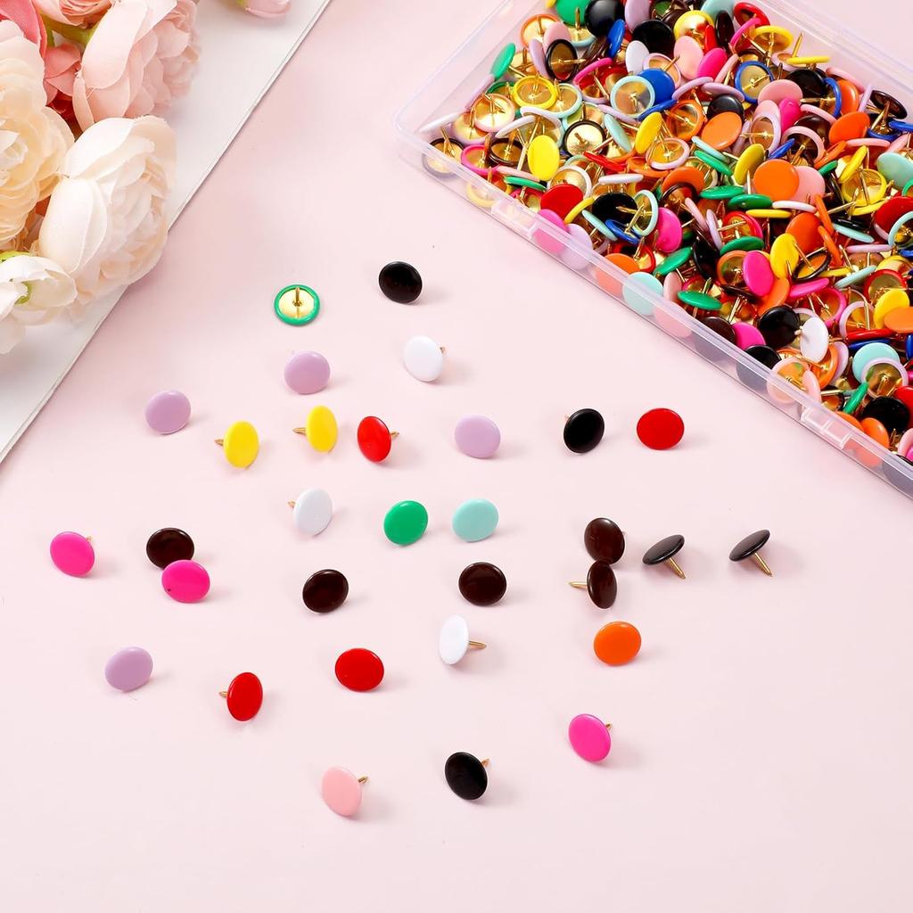 400 Pcs Colors Thumb Plastic Roundness Push P Roundness Head Thumbtack Bulletin Board Tacks for Map Office Photo Wall Cork Board Personal Use