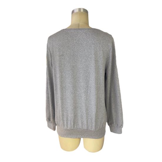 Damska bluzka kwadratowy kołnierz długi rękaw fason dwuczęściowy pulower topy jednolity kolor luźny krój jesienna koszulka