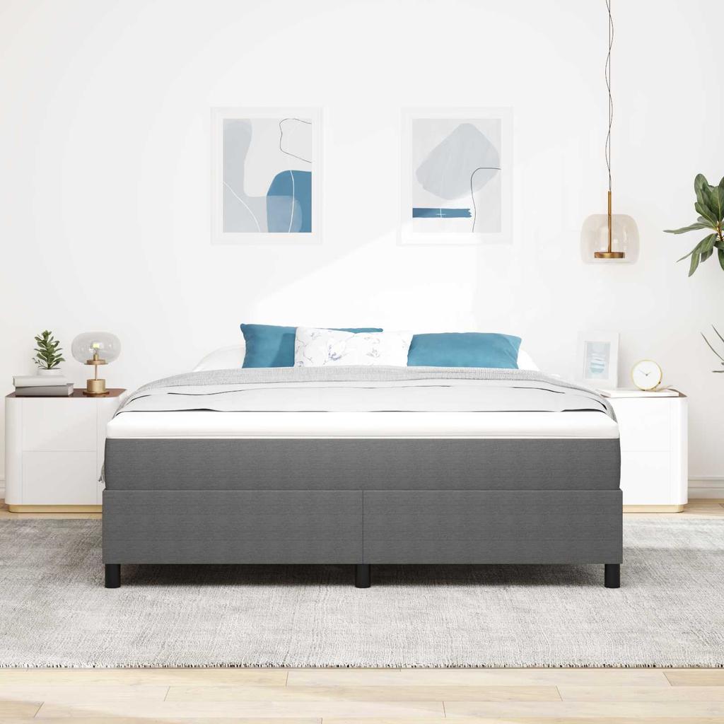 Platform Bed Frame Light Grey 180 x 200 cm Corduroy Fabric