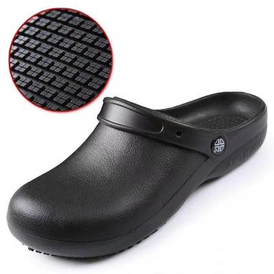 High Quality EVA Men Chef Shoes Non-slip Waterproof Oil-proof Hotel Kitchen Working Shoes Men Clogs Garden Safety Shoes Black