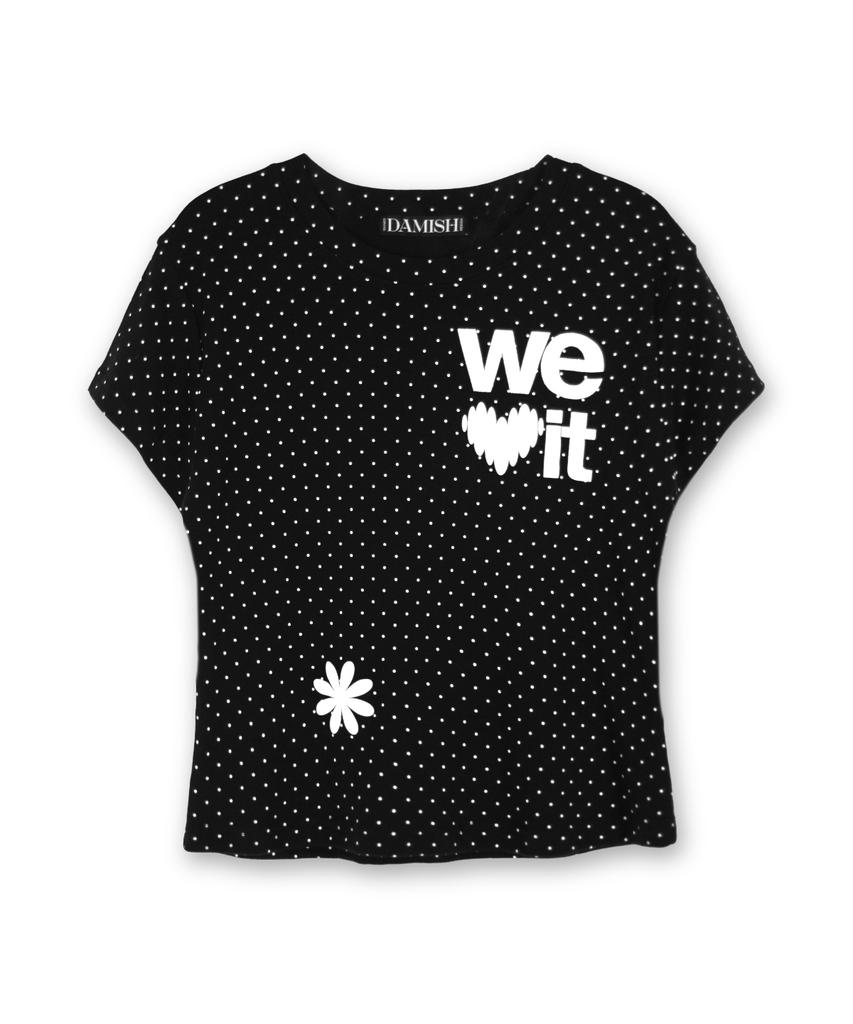 Damiswi We Love It Graphic Dot T-Shirt_Black