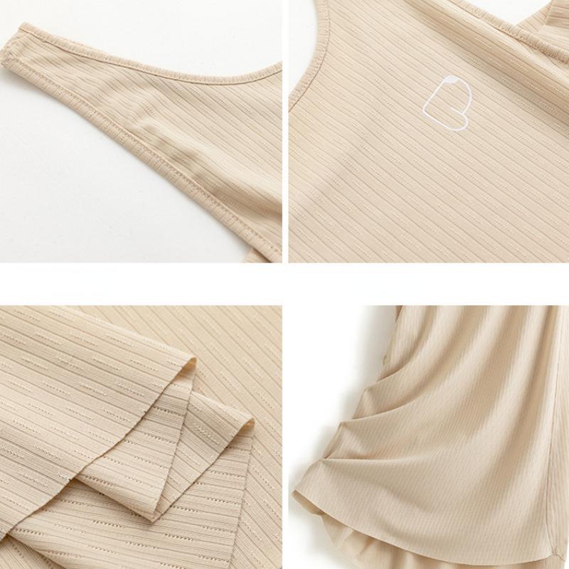 Vest Nightdress Women Summer Ice Silk Sleeveless Suspenders Comfortable Casual Pajamas Homewear Clothes Chic Trend