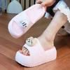 New Kawaii Cat Deco Platform Slides Female Soft Eva Comfy Indoor Home Shower Slippers For Women Summer Clog Shoes Chunky Slipper