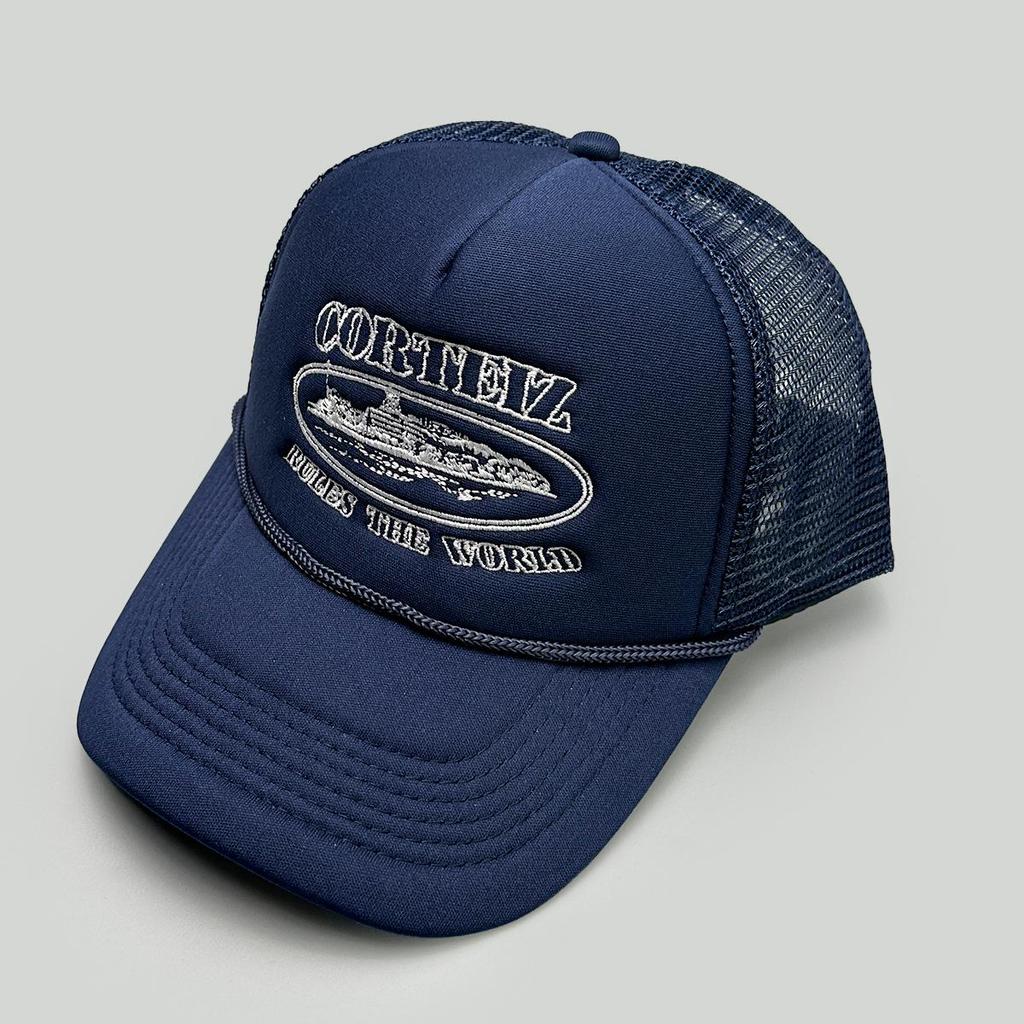 Neue Pentagramm-Stickerei Baseballkappe - Unisex Sonnenschutz Trucker-Hut mit Netzrückseite