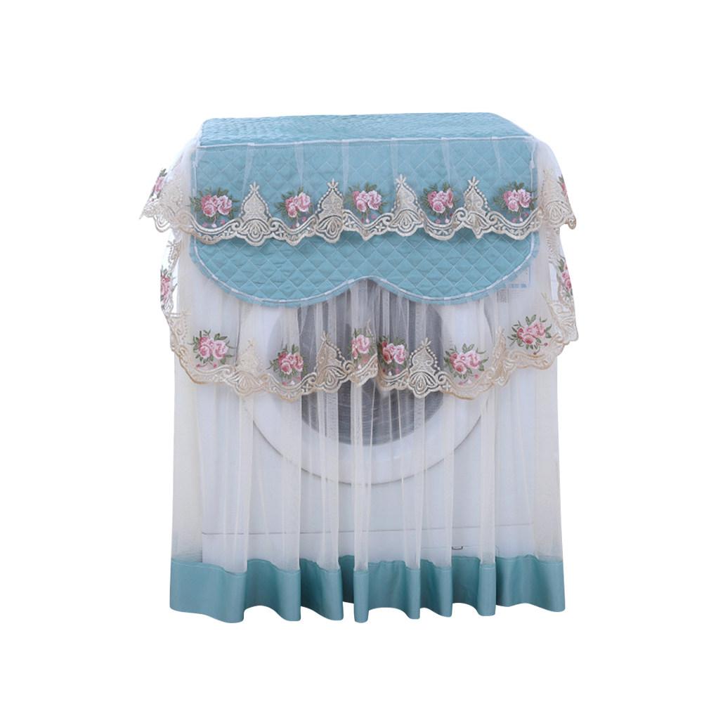 

Lace Ruffle Floral Washing Machine Cover Beige Universal Fit for Standard Automatic Washing Machines Protection Against зелёный