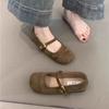 Retro Shallow Single Shoes Women's Spring and Autumn New French Evening Shoes Gentle Soft Flat Mary Jane Shoes