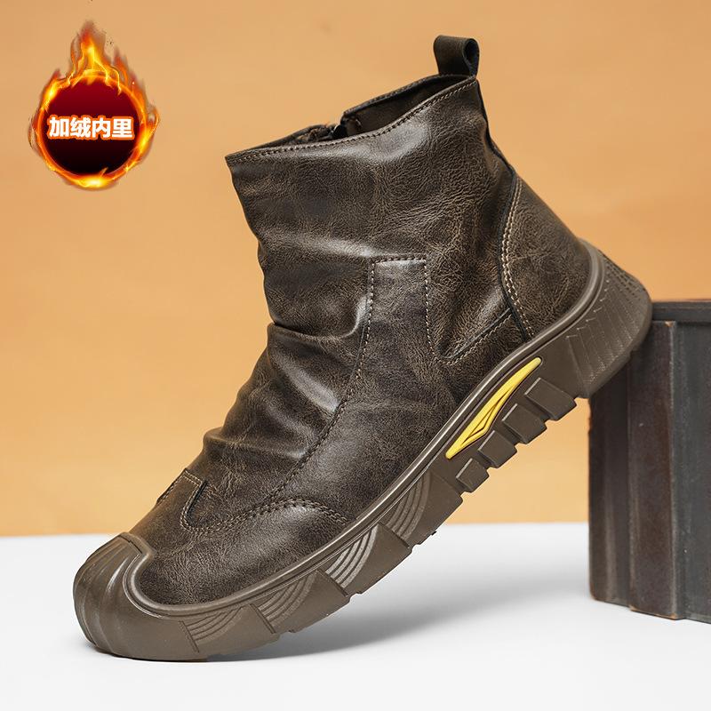 Men's shoes winter 2025 new waterproof, non-slip and wear-resistant tooling shoes trendy versatile shoes men's casual labor insurance shoes