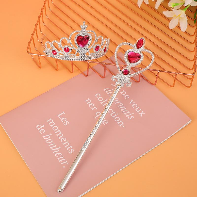 Children's Princess Costume: Gem Crown, Magic Wand, Headdress, and Fairy Headband Set