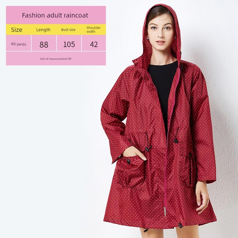 Raincoat Adult Outdoor Travel Walking Girl Student Fashion Lightweight and Thin Type Waist-Tight Waterproof Short Outwear Poncho