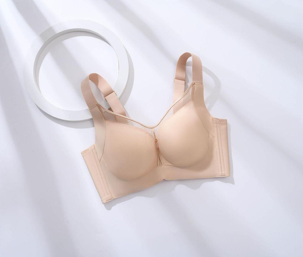 Wire-Free Plus Size Ultra-Thin Bra - Large Cup, Side Support, Anti-Sagging, Massage Cup, Push-Up Lingerie