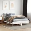 Vidaxl Bed Frame Without Mattress, White, 160X200 Cm, Solid Pine Wood