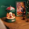 Dönen Atlıkarınca LED Gece Lambalı Noel Baba Müzik Kutusu, USB Güçlü Döndürücü, Sevgililer Günü Hediyesi Noel Ağacı İçin, Işıklı Noel Süsleri
