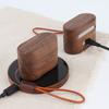 Für SONY WF-1000XM6 Solide Holz-Walnuss-Kopfhörerhülle für SONY WF-1000XM6 Magnetischer Verschluss Rundum-Hartschalenabdeckung + Kurzes Seil