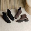 New Women Shoes Fashion Boots Genuine Leather Suede Pointed Toe Casual Shoes Winter Warm Plush Ankle Boots