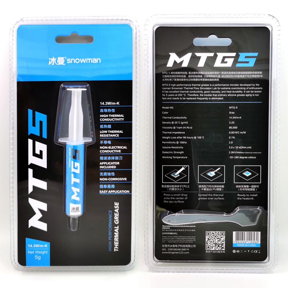 Thermal Paste for Electronic Products Non-corrosive 5/10g Syringe MTG5/MTG10 Thermal Conductive Grease Paste