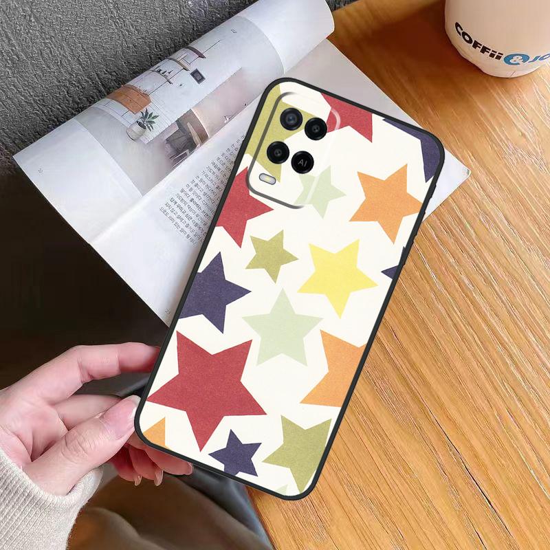 STARS COLOURFUL Case For OPPO A17 A16 A15 A78 A98 A54 A74 A94 A76 A96 A77 A52 A72 A5 A9 A53 A54s A57s Cover