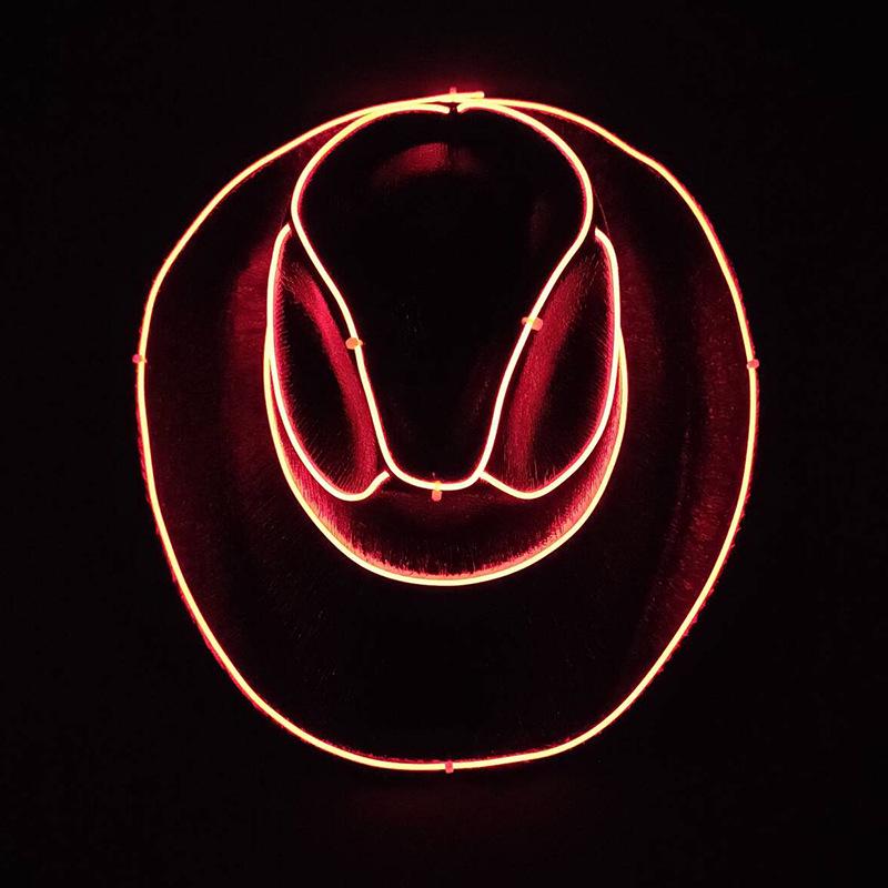 Iridescent LED Light-Up Cowboy Hat for Cosplay & Halloween