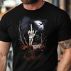 Gothic Raven T-Shirt – Skeleton Hand Graphic, Dark Streetwear
