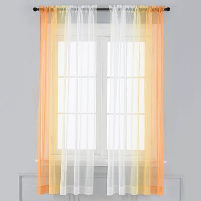 Gradient Left and Right Tulle Curtains For Living Room Bedroom Organza Yarn Sheer Voile Curtain Window Treatment Drapes Customs