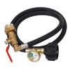 3FT Gas Refill Adapter Hose with Gauge and Valve 350PSI High Pressure QCC1 Connector 1lb To 20lb