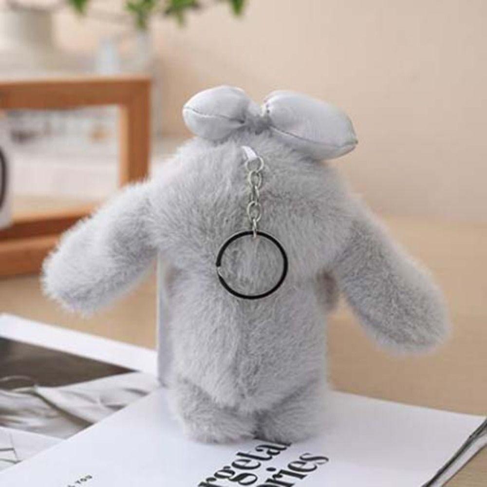 Lifelike Bow Bunny Plush Keychain Stuffed Animal Bow Bunny Plush Toy  Bag Decoration