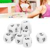 20PCS 6 Sided Number Dice Plastic 16mm Round Corner Polyhedral Dice Set for Numeral Teaching Board Games