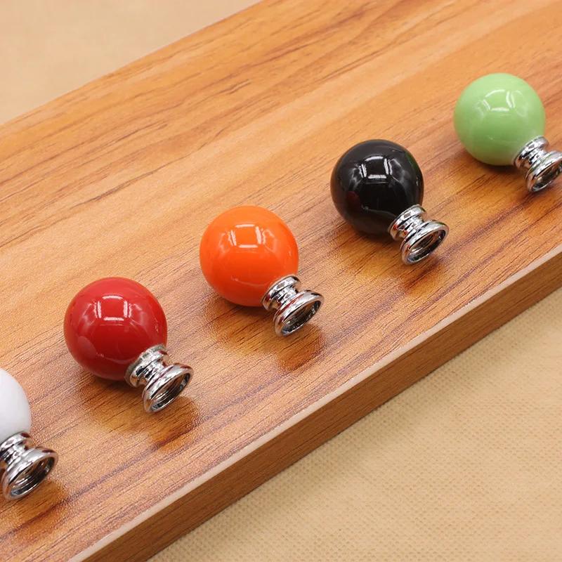 Zinc Alloy Ceramic Knob Handle Single Hole Furniture Handles Drawer Cabinet Door European Pumpkin Cartoon